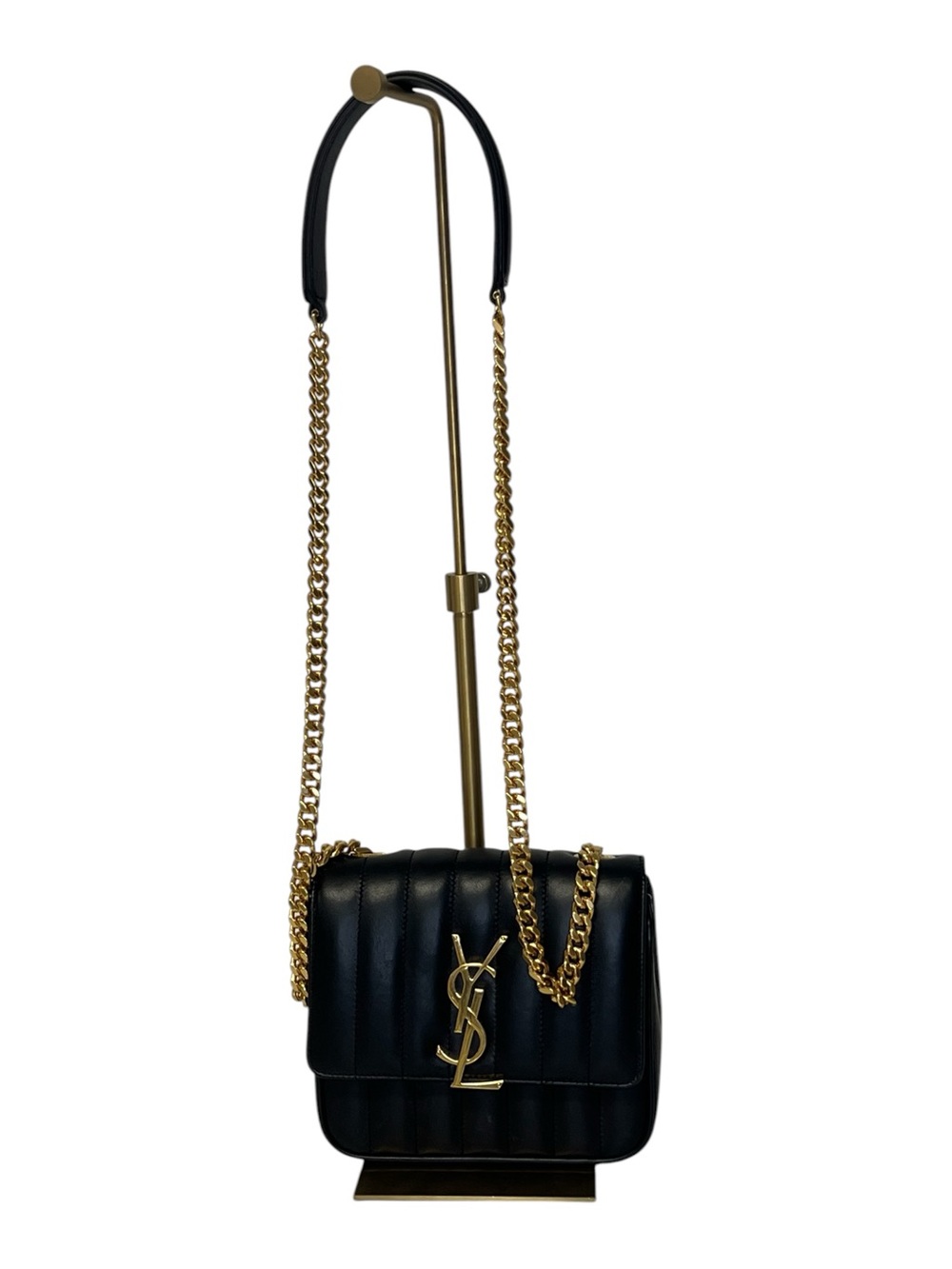 YSL Leather and Gold Chain Sidebag